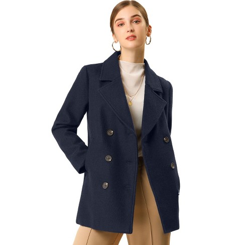 Navy wool pea coat sales womens