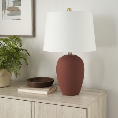 23" Farmhouse Ceramic Urn Pot Table Lamp - Nourison