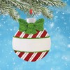 Polarx 4.0 Inch Christmas Ball Christmas Tree Ornament , Christmas Decor Snowflakes Stripes Bow (1PC) - 2 of 4
