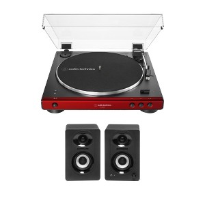 Audio-Technica AT-LP60XBT Bluetooth Stereo Turntable (Red) w/Bluetooth Speakers - 1 of 4