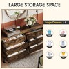 6 Drawers Dresser, Wide Wood TV Stand, Storage Cabinet with Metal Handles, Rustic - 3 of 4