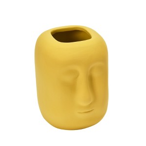 Storied Home Stoneware Planter with Face, Latex Glaze - 1 of 4