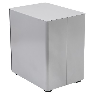 Modern Gray 3-Drawer Mobile Locking Filing Cabinet
