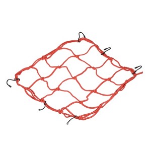 Unique Bargains Travel Camping Extendable Rubber Rope Cover Motorcycle Cargo Luggage Debris Tie-Down Net with 6 Hooks 1 Pc - 1 of 4