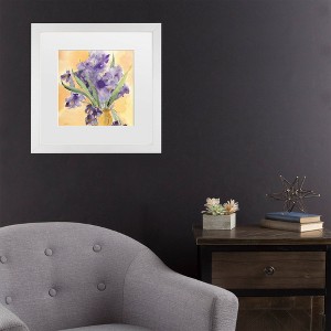 Trademark Fine Art Sheila Golden Vase Of Irises Matted Framed Art - 1 of 4