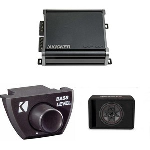 Kicker 48VCVR122 CompVR 12" single subwoofer in vented box, 2-ohm w/ 46CXA4001, Bass Knob Bundle - 1 of 4