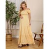 lxt-Women's Puff Sleeve Ruffle Layered Smocked Maternity Dress - 2 of 4