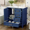 Bathroom Vanity with Sink Combo, Solid Wood Freestanding Cabinet with Drawers & Soft-Close Doors, Modern Storage Vanity Set-Maison Boucle - 3 of 4