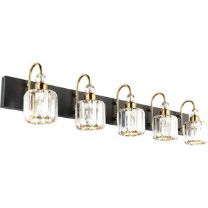 Runesay Modern LED Bathroom Vanity Lights 5-Lights Crystal Vanity Lights Over Mirror - 1 of 4