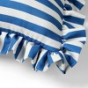 Amelie Home Nautical Indigo Thin Striped Square Throw Pillow - image 2 of 4