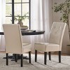 Coolbibila Faux Leather Dining Chairs Set of 2,Button Tufted Dining Room Chairs,High Back,Rubberwood Legs Mid Century Style Dinner Chairs - 3 of 4