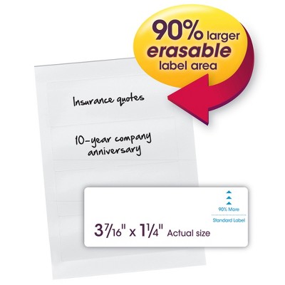 White Erasable SuperTab File Folder Labels, 160 Pack