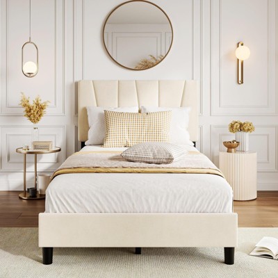 Twin/Full/Queen/King Size Bed Frame with Adjustable Headboard