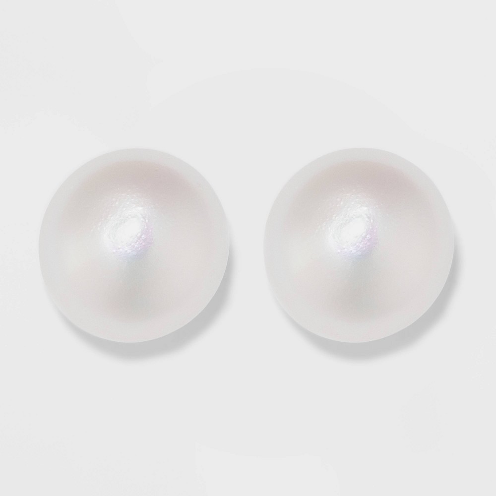 Sterling Silver Freshwater Pearl Stud Fine Jewelry Earrings - A New Day Silver/White