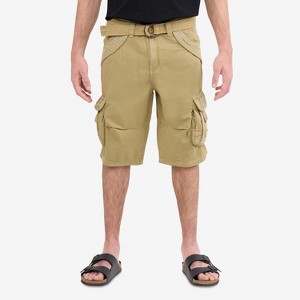 X RAY Men's Belted 12.5" Inseam Knee Length Cargo Shorts (plus size shorts in available) - 1 of 4