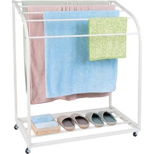 44" Tall Pool Towel Rack Outdoor with Wheels, Towel Drying Rack, 5 Tier Freestanding Organizer for Bathroom & Patio, Heavy-Duty Storage Rack - 1 of 4