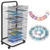 Art Drying Rack, 25 Removable Shelves Art Storage, Paint Drying Rack for Classroom Art Supplies, Art Storage Rack with Four Lockable Wheels - 3 of 4