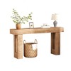 MDF 63 Inch Wooden Rectangular Sofa Table for Couch - Farmhouse Entry Table, Hallway Console Table, Rustic Wood Finish, Sturdy and Stable - 2 of 4