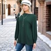 Amaryllis Women's Long-Sleeve Casual Boat Neck Loose-Fit Blouse Soft Stretchy Knit - 4 of 4