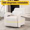 Modern Lounge Chair With Curved Arms Thick Plush Cushioning, Teddy Upholstered Armchair, 360° Rotatable Reading Single Sofa - 3 of 4