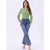 INSPIRE CHIC Women's Peter Pan Collar Crochet Trim Long Sleeve Work Office Blouse - 3 of 4
