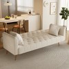 71" Velvet Adjustable Backrest Sofa Bed, Modern Folding Sleeper Couch with Sturdy Metal Legs for Living Room - 3 of 4