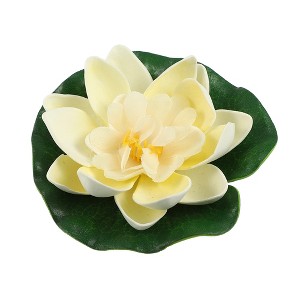 Unique Bargains Artificial Lotus Flower for Garden Ponds Pool Decoration 1 Pcs - 1 of 4