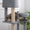 FURNIinspire Pet Crates and Houses Cozy Hammock and Bed, Tall Cat Tree for Indoors, Cat Climbing Stand for Cat Play, Play Tower, Gray, - 3 of 4