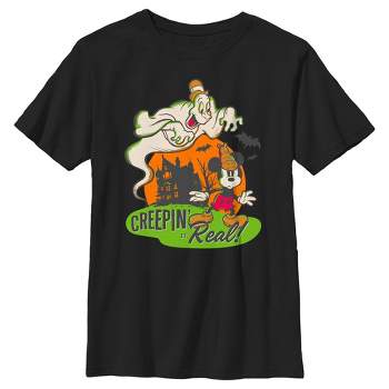 Boy's Mickey & Friends Halloween Retro Mickey Mouse Creepin' it Real T-Shirt