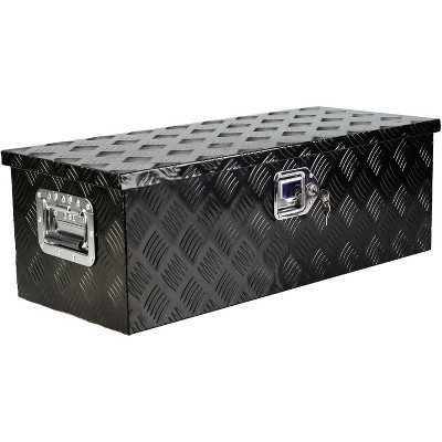 30 Inch Heavy Duty Aluminum Tool Box,Stripes Plated Trailer Tool Box, for Truck Car Pickup RV ATV Waterproof Storage Tools Organizer