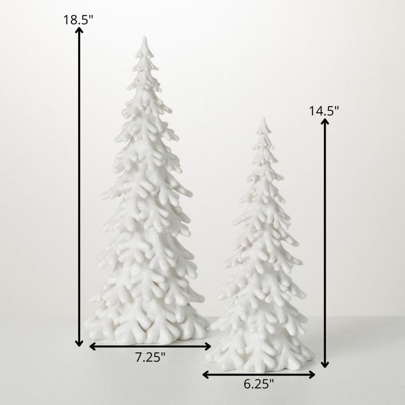 Snow Covered Pine Tree White 18.5"H Resin Set of 2, 5 of 6