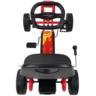 Red Rocket Pedal Go Kart with Adjustable Ergonomic Seat
