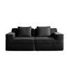 2-Seater Corduroy Modular Boneless Loveseat Sofa with Throw Pillows, No Assembly - 3 of 4