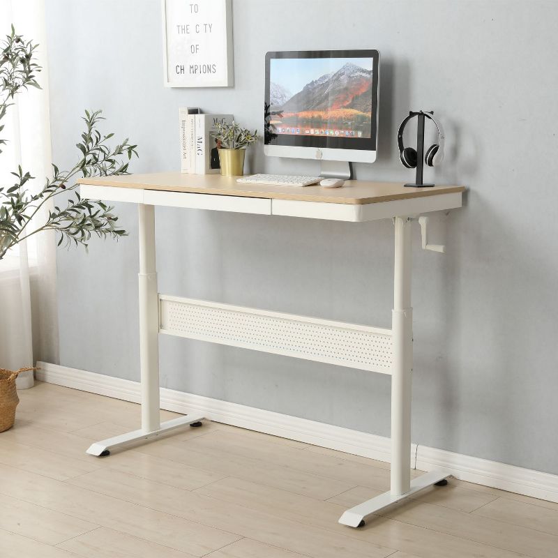48 x 24 InchesStanding Desk with Metal Drawer , Adjustable Height Stand up Desk, Sit Stand Home Office Desk, Ergonomic Workstation-The Pop Home, 2 of 10