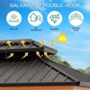 Gazebo 12x20ft Hardtop - Outdoor Metal Roof Sun Shade Tent with Netting & Curtains (Brown) - 4 of 4
