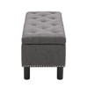 Okak Modern Functional Shoe Storage Bench with Nailhead Decor,Shoe Rack Shoe Bench with Cushion for Bedroom,Entrance - 4 of 4