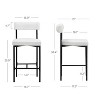 Nathan James Set of 6 Dahlia Counter Height Barstools White Boucle - 4 of 4