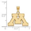Black Bow Jewelry 10k Yellow Gold Minnesota Golden Gophers NCAA Small Pendant - 2 of 3