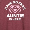 Women's - Instant Message - Have No Fear Auntie Is Here Lightweight French Terry Wide Neck Long Sleeve Graphic Shirt - 2 of 4