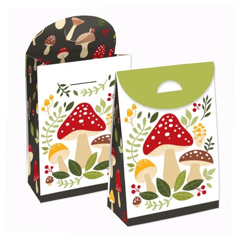 Big Dot of Happiness Wild Mushrooms - Red Toadstool Party Gift Favor Bags -  Party Goodie Boxes - Set of 12