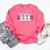 Simply Sage Market Women's Checkered Triple Bunnies Long Sleeve Garment Dyed Tee - 2 of 2
