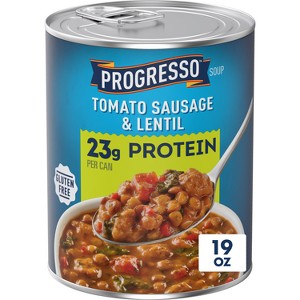 Progresso Gluten Free Protein Tomato Sausage and Lentil Soup - 19oz - 1 of 4