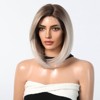 Jessie's Wig 14 Inch Straight Bob Wig Synthetic Hair 13x6 Lace Wigs Ombre Grey Color With Dark Roots 1 Pc/Pack - 2 of 4