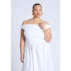 ELOQUII Women's Plus Size Boat Neck Mixed Fabric Dress - 4 of 4