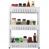 Home Basics 3 Tier Plastic Storage Tower with Wheels, White - 3 of 4