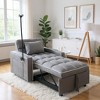 MAYEERTY 2-in-1 Covertible Sofa Bed with Pull Out Bed Modern Double Sleeper Sofa Adjustable Sleeper Bed for Living Room Dark Gray - 3 of 4