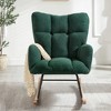 Racxily Glider Chair for Living Room Tufted Upholstered Teddy Fabric Rocking Chair with Metal Frame Accent Chair - 2 of 4