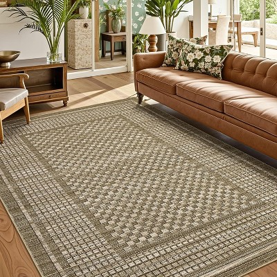 Washable Non-Slip Rugs - Hallway, Kitchen Runner - Stain Resistant Farmhouse Carpet for Bathroom, Bedroom