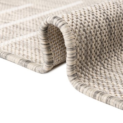 Gray Square Synthetic Outdoor Washable Area Rug