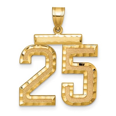Black Bow Jewelry 14k Yellow Gold, Varsity Collection, Large D/C Pendant Number 25